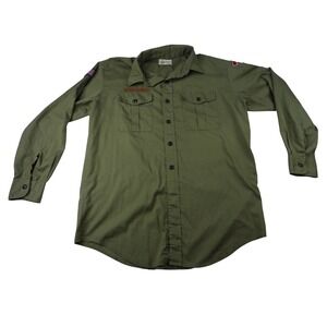 VTG Boy Scouts of America Official Boy Scout Uniform Shirt‎ Long Sleeve Patches